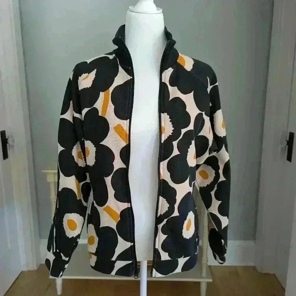 Marimekko Adidas Unikko Collab. Flower Fleece Jacket Track Top Size Small - Picture 5 of 12